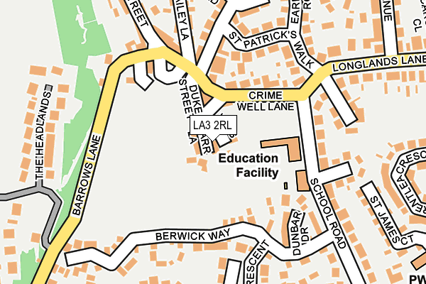 LA3 2RL map - OS OpenMap – Local (Ordnance Survey)