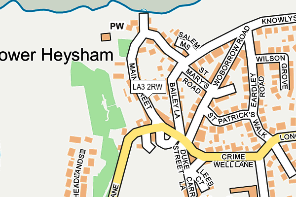 LA3 2RW map - OS OpenMap – Local (Ordnance Survey)