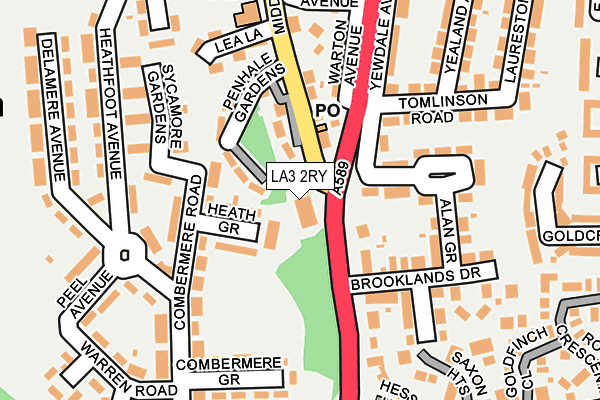 LA3 2RY map - OS OpenMap – Local (Ordnance Survey)
