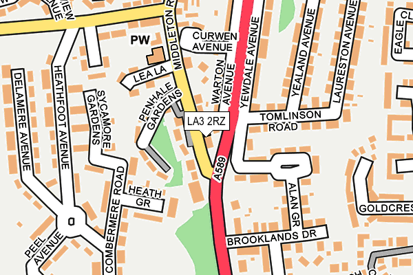 LA3 2RZ map - OS OpenMap – Local (Ordnance Survey)