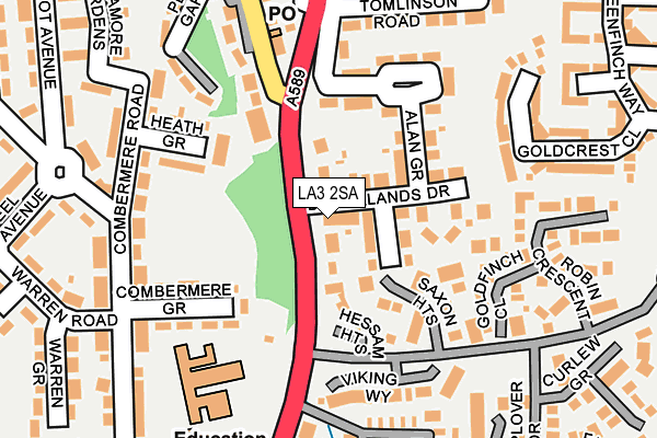 LA3 2SA map - OS OpenMap – Local (Ordnance Survey)