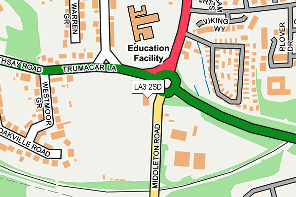 LA3 2SD map - OS OpenMap – Local (Ordnance Survey)