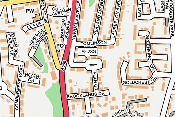 LA3 2SG map - OS OpenMap – Local (Ordnance Survey)
