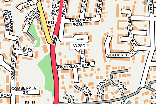 LA3 2SQ map - OS OpenMap – Local (Ordnance Survey)