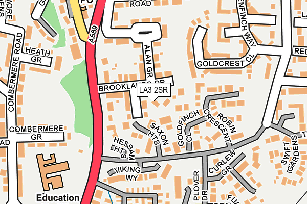 LA3 2SR map - OS OpenMap – Local (Ordnance Survey)