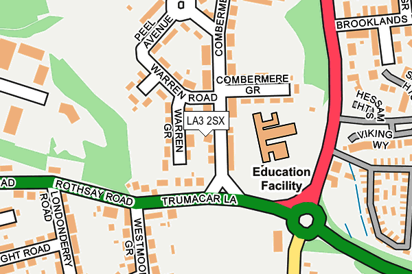 LA3 2SX map - OS OpenMap – Local (Ordnance Survey)