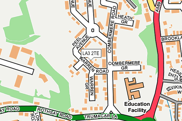 LA3 2TE map - OS OpenMap – Local (Ordnance Survey)