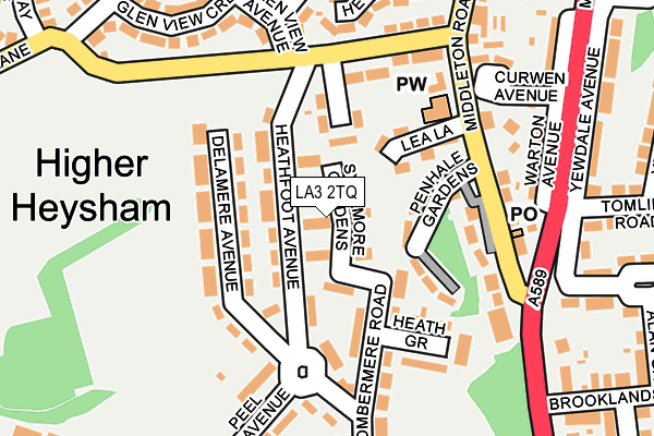 LA3 2TQ map - OS OpenMap – Local (Ordnance Survey)