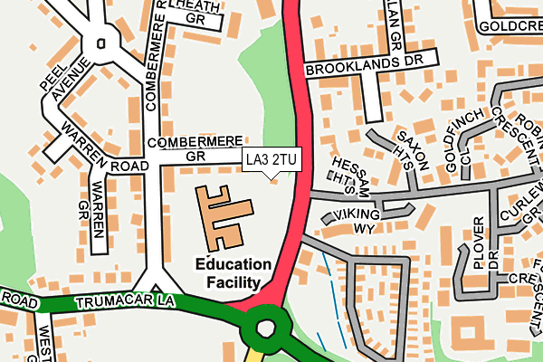 LA3 2TU map - OS OpenMap – Local (Ordnance Survey)