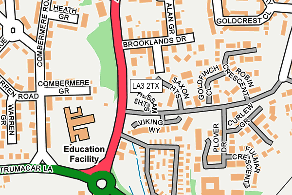 LA3 2TX map - OS OpenMap – Local (Ordnance Survey)