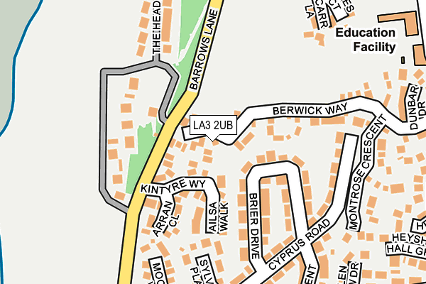 LA3 2UB map - OS OpenMap – Local (Ordnance Survey)