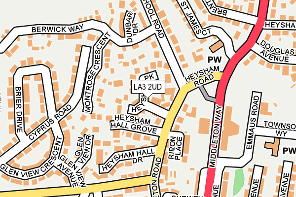 LA3 2UD map - OS OpenMap – Local (Ordnance Survey)