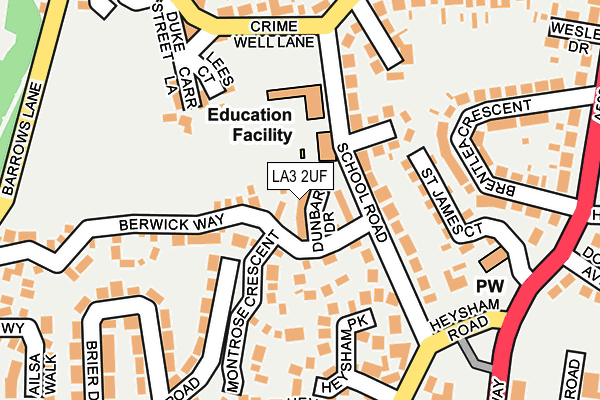 LA3 2UF map - OS OpenMap – Local (Ordnance Survey)