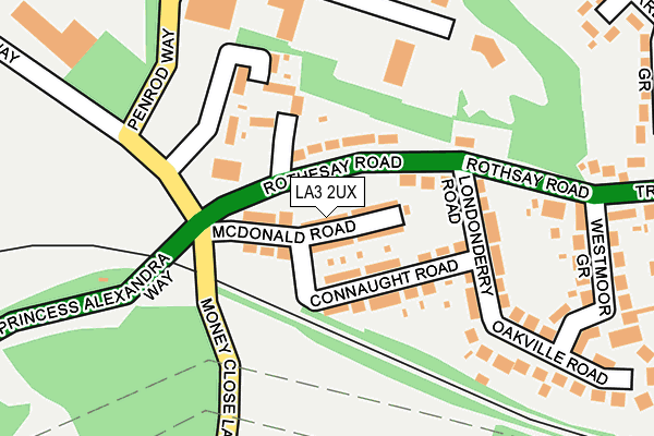 LA3 2UX map - OS OpenMap – Local (Ordnance Survey)