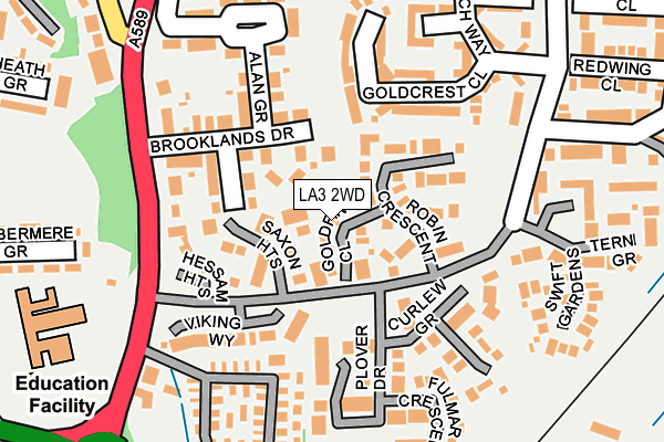 LA3 2WD map - OS OpenMap – Local (Ordnance Survey)