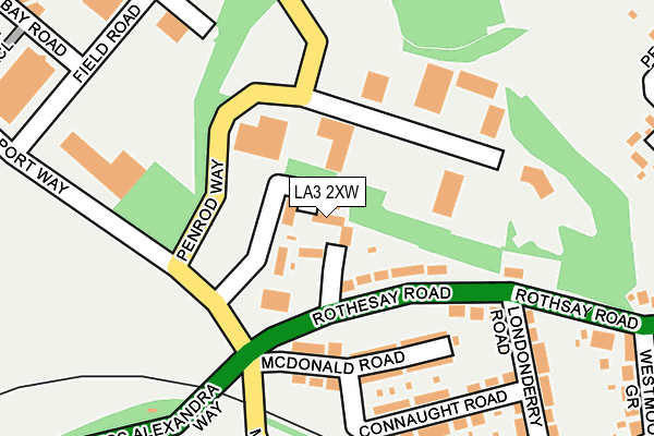 LA3 2XW map - OS OpenMap – Local (Ordnance Survey)