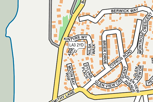 LA3 2YD map - OS OpenMap – Local (Ordnance Survey)
