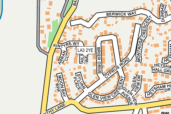 LA3 2YE map - OS OpenMap – Local (Ordnance Survey)