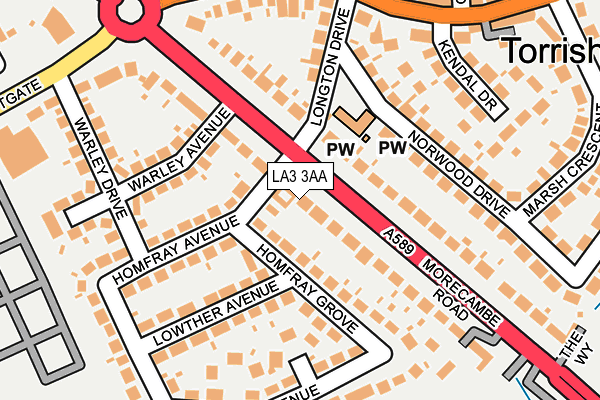 LA3 3AA map - OS OpenMap – Local (Ordnance Survey)