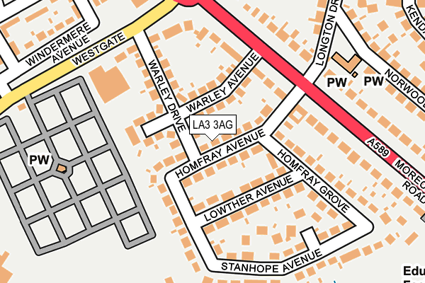 LA3 3AG map - OS OpenMap – Local (Ordnance Survey)