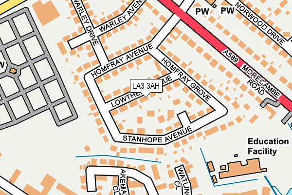LA3 3AH map - OS OpenMap – Local (Ordnance Survey)