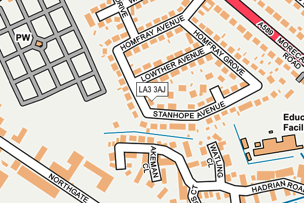LA3 3AJ map - OS OpenMap – Local (Ordnance Survey)