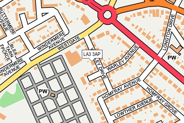 LA3 3AP map - OS OpenMap – Local (Ordnance Survey)