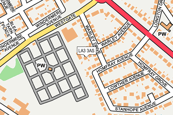 LA3 3AS map - OS OpenMap – Local (Ordnance Survey)
