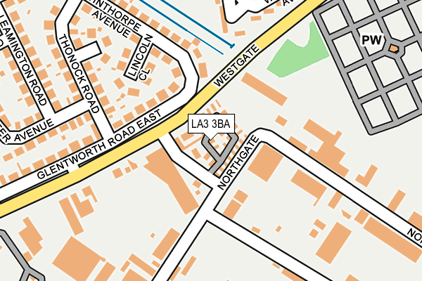 LA3 3BA map - OS OpenMap – Local (Ordnance Survey)