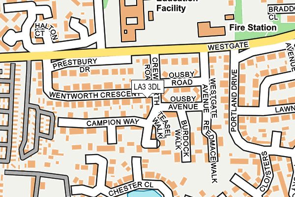 LA3 3DL map - OS OpenMap – Local (Ordnance Survey)