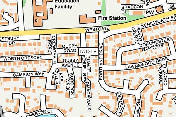 LA3 3DP map - OS OpenMap – Local (Ordnance Survey)