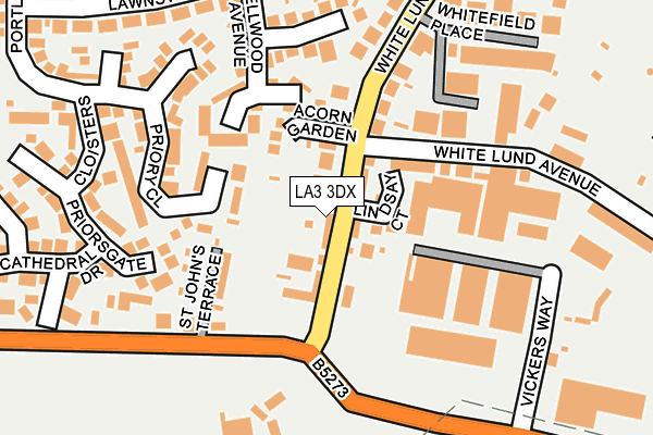 LA3 3DX map - OS OpenMap – Local (Ordnance Survey)