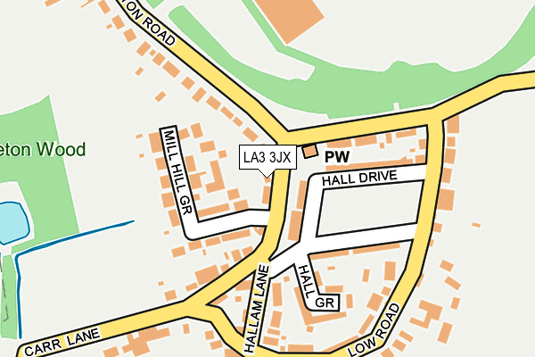 LA3 3JX map - OS OpenMap – Local (Ordnance Survey)