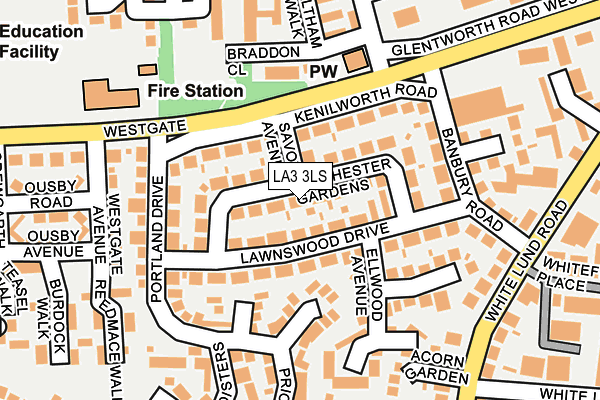 LA3 3LS map - OS OpenMap – Local (Ordnance Survey)