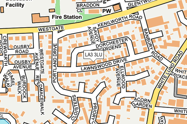 LA3 3LU map - OS OpenMap – Local (Ordnance Survey)
