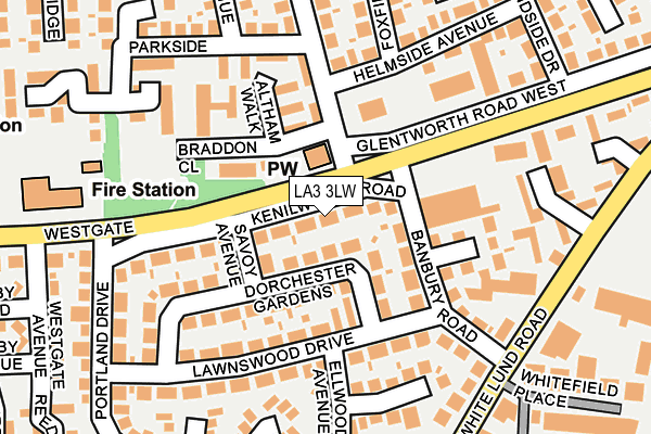 LA3 3LW map - OS OpenMap – Local (Ordnance Survey)
