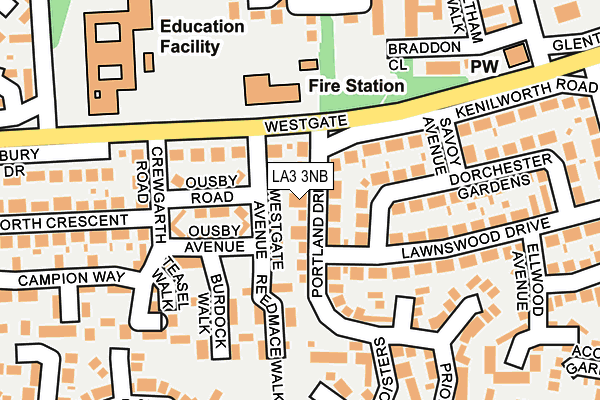 LA3 3NB map - OS OpenMap – Local (Ordnance Survey)