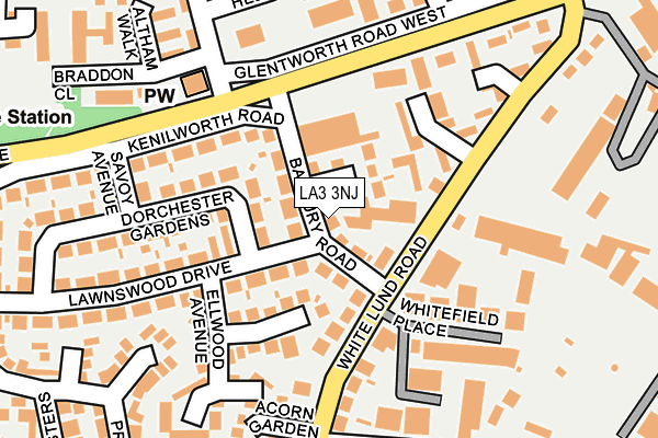 LA3 3NJ map - OS OpenMap – Local (Ordnance Survey)