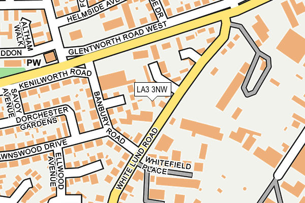 LA3 3NW map - OS OpenMap – Local (Ordnance Survey)