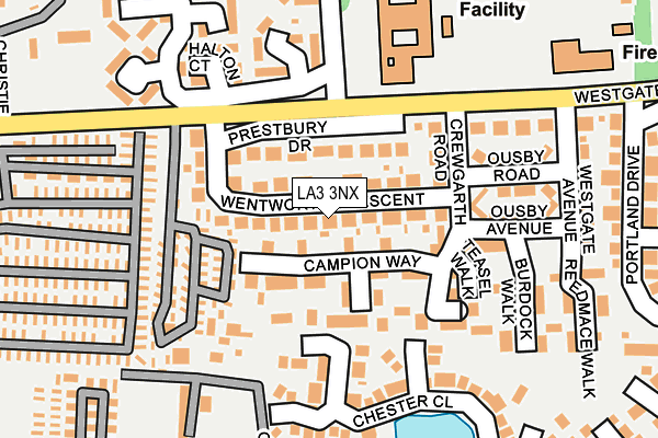 LA3 3NX map - OS OpenMap – Local (Ordnance Survey)
