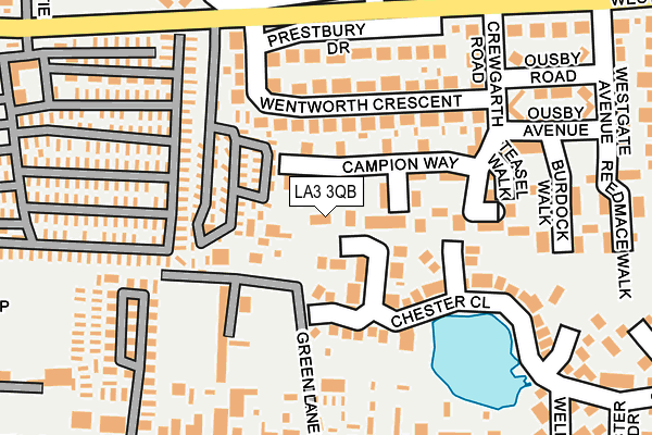LA3 3QB map - OS OpenMap – Local (Ordnance Survey)