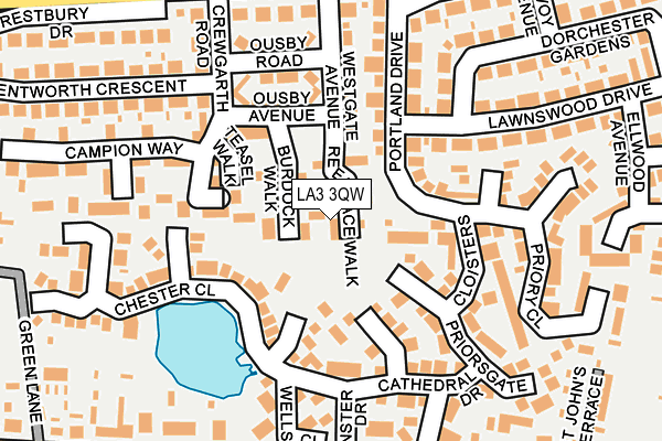LA3 3QW map - OS OpenMap – Local (Ordnance Survey)