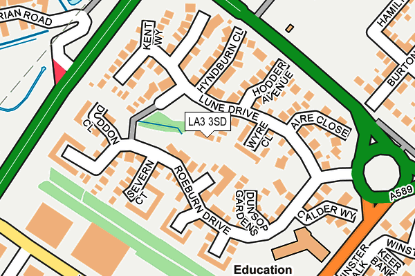 LA3 3SD map - OS OpenMap – Local (Ordnance Survey)