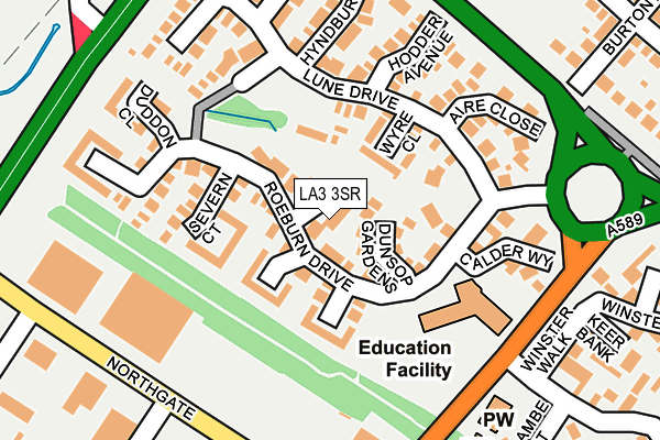LA3 3SR map - OS OpenMap – Local (Ordnance Survey)