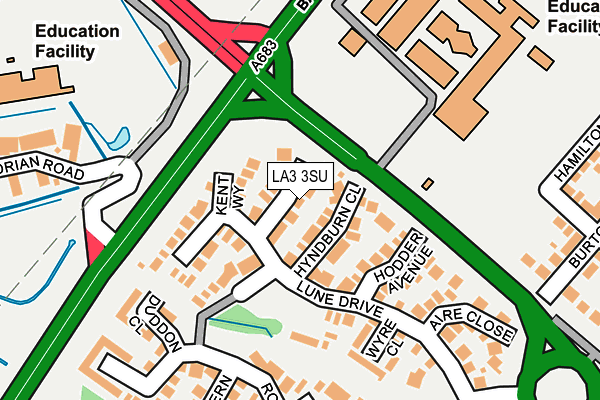 LA3 3SU map - OS OpenMap – Local (Ordnance Survey)