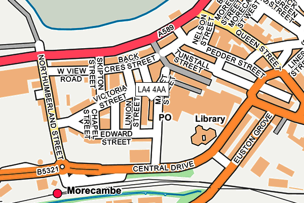 LA4 4AA map - OS OpenMap – Local (Ordnance Survey)