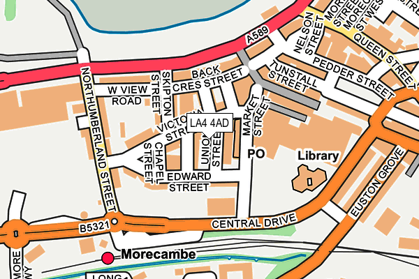 LA4 4AD map - OS OpenMap – Local (Ordnance Survey)