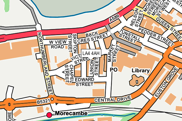 LA4 4AH map - OS OpenMap – Local (Ordnance Survey)
