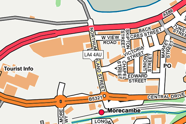 LA4 4AU map - OS OpenMap – Local (Ordnance Survey)