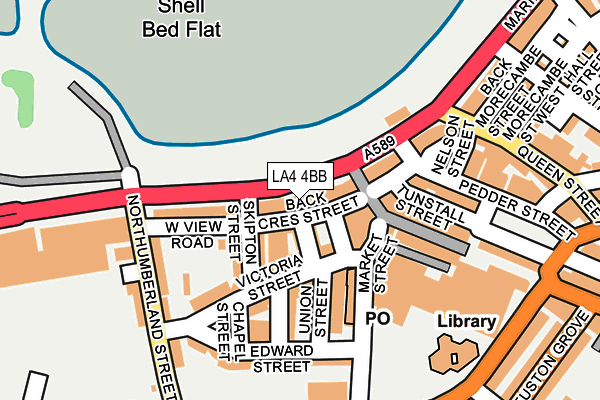 LA4 4BB map - OS OpenMap – Local (Ordnance Survey)